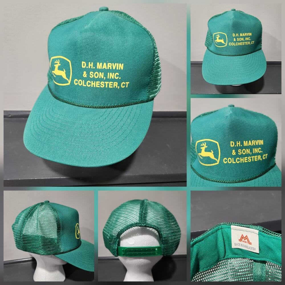 VTG‎ John Deere Tractors Colchester CT Connecticut Trucker Mesh Snapback Hat Cap